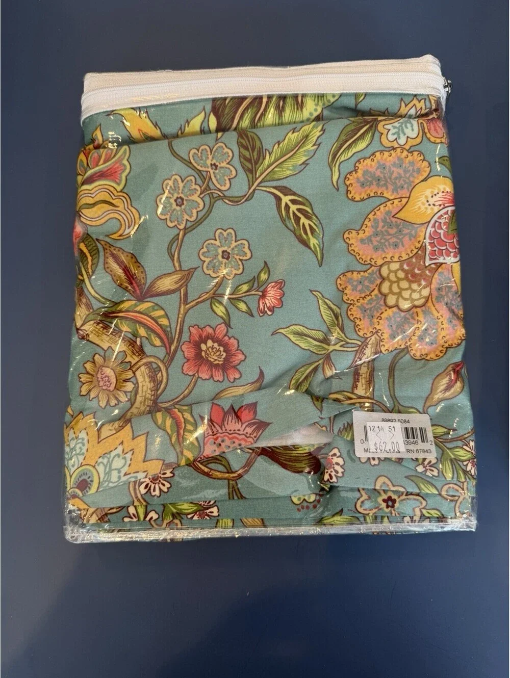 C & F Drapery/Curtain Panels Set Of 2 50”X 84” Floral Jewel Colors Cotton New